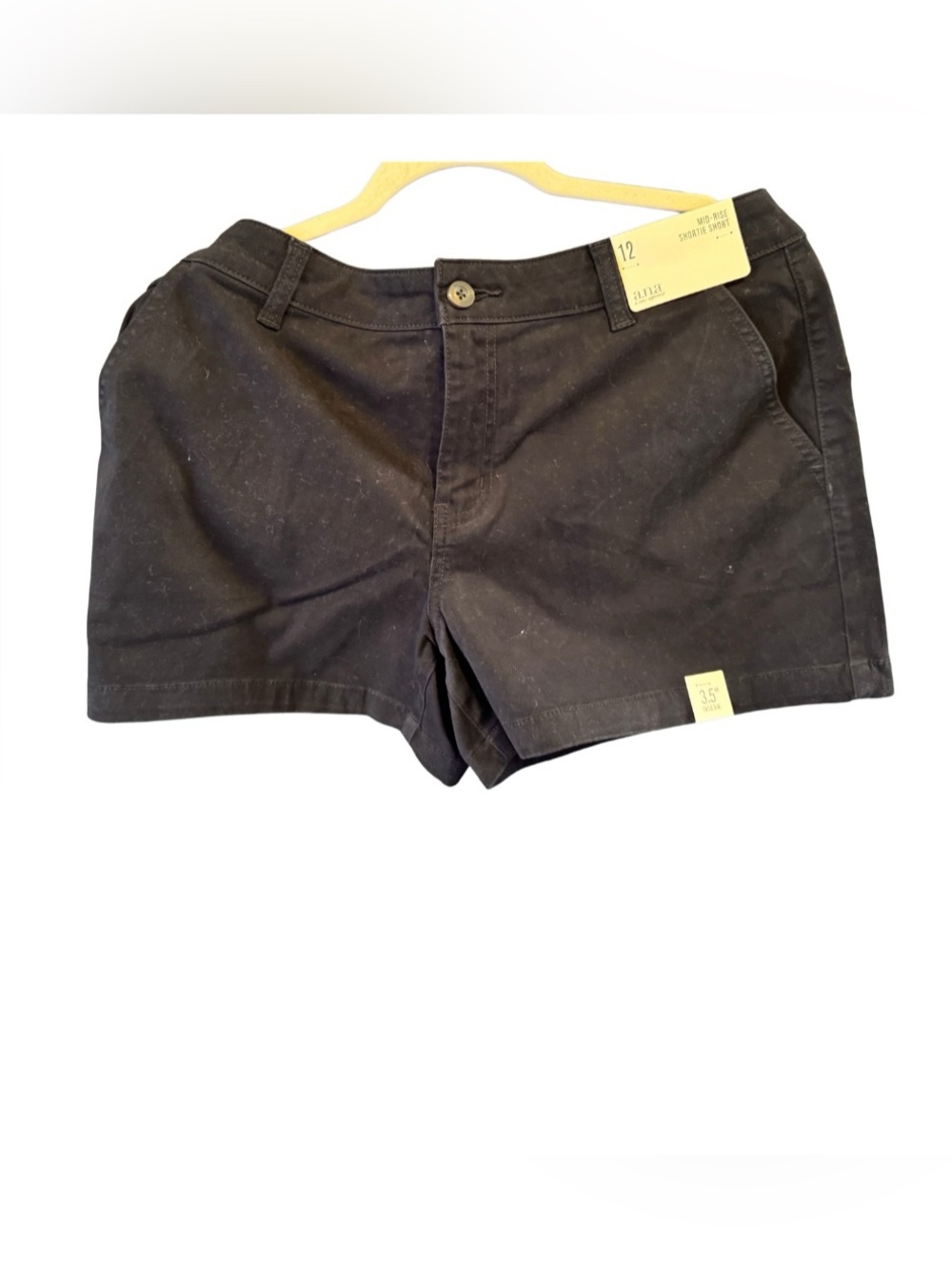 a.n.a Black Mid-Rise Shortie Shorts